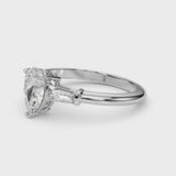 3 Stone Ring Pear Center Taper Baguette Sides Engagement Ring (85337) — ring spin