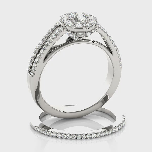 Halo Engagement Ring (Round Center) #50867 — ring spin
