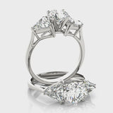 Trillion Three Stone Engagement Ring (80360) — ring spin