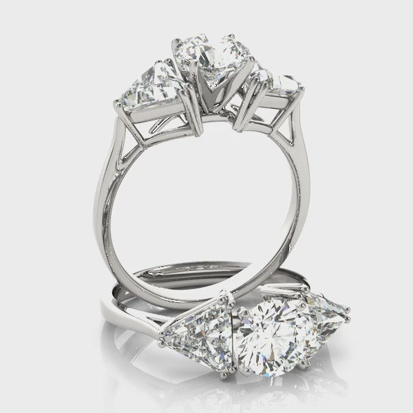 Trillion Three Stone Engagement Ring (80360) — ring spin