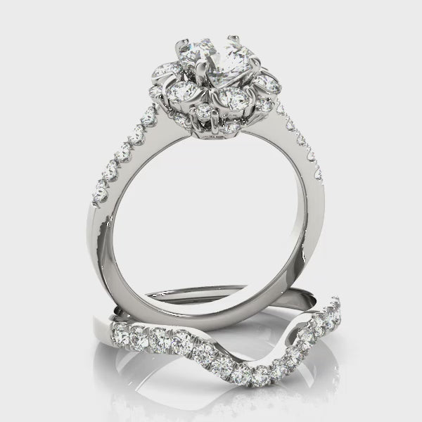 Halo Engagement Ring (Round Center) #50885 — ring spin
