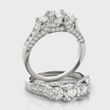 Round Three Stone Engagement Ring (50470-E) — ring spin