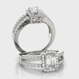 Halo Emerald Engagement Ring (83494) — ring spin