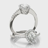 Halo Pear & Trillion Engagement Ring (83498) — ring spin