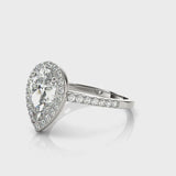 Pear Shape Halo Engagement Ring (84755) — ring spin