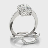 Halo Emerald Engagement Ring (83495) — ring spin