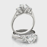 Round Three Stone Engagement Ring (80767) — ring spin