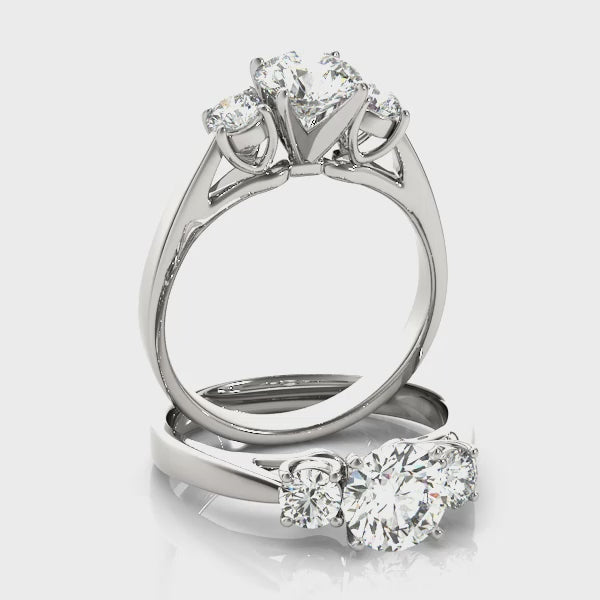 Round Three Stone Engagement Ring (80767) — ring spin