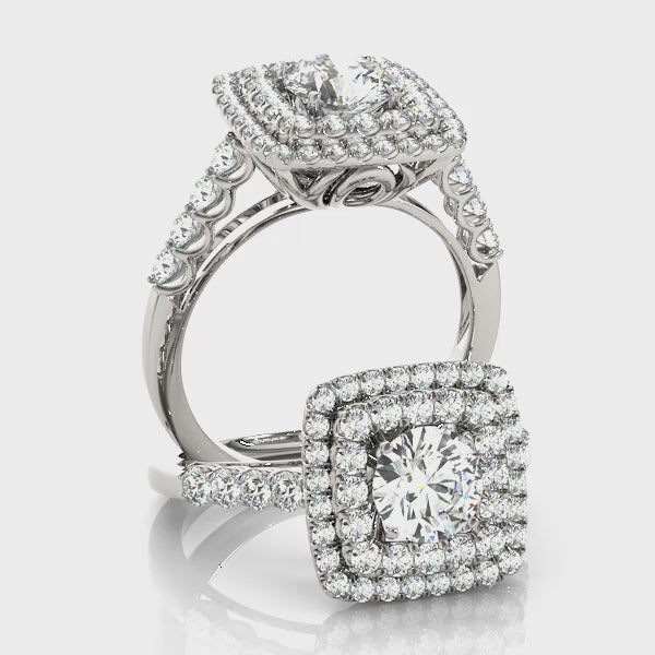 Halo Engagement Ring (Round Center) — 84586 ct — ring spin