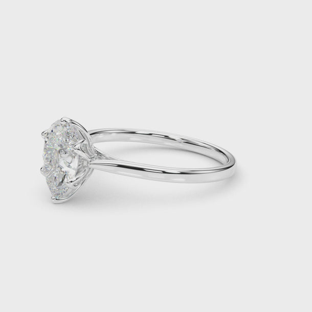 Solitaire Pear Shape Engagement Ring (85309) — ring spin