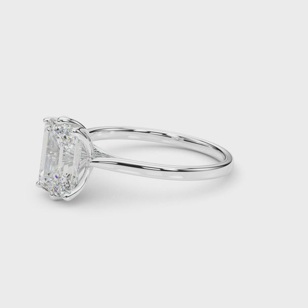Solitaire Emerald Cut Engagement Ring (85310) — ring spin