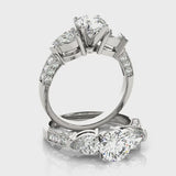 3 Stone Pear Engagement Ring (82843) — ring spin