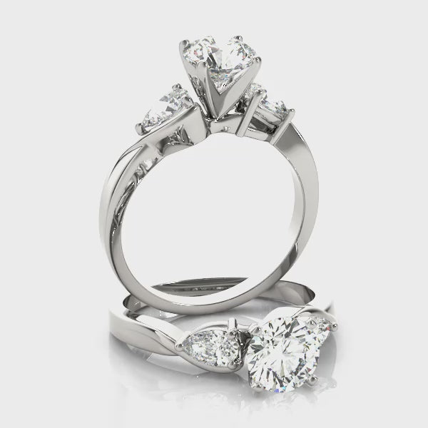 Pear Three Stone Engagement Ring (50333-E) — ring spin