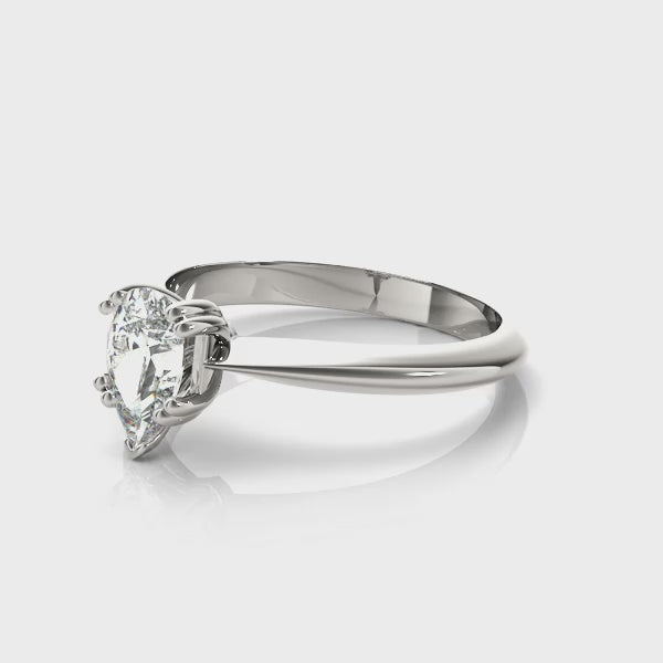 Double Prong Pear Engagement Ring (84957) — ring spin