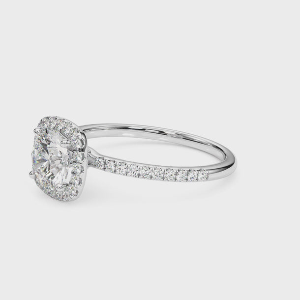 Halo Engagement Ring (Round Center) — 1 ct #50893 — ring spin