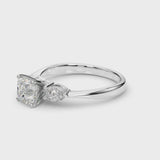 Three-Stone Engagement Ring (Pear Center) — ring spin