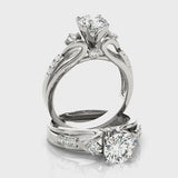 Round Three Stone Engagement Ring (50528-E) — ring spin
