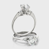 Trillion Three Stone Engagement Ring (81590) — ring spin