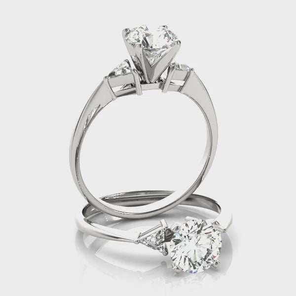 Trillion Three Stone Engagement Ring (81590) — ring spin