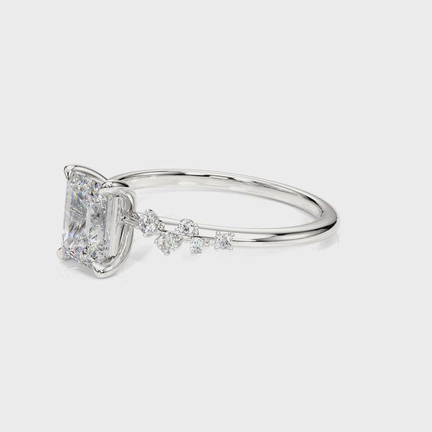 Emerald Cut Center Engagement Ring (85257) — ring spin