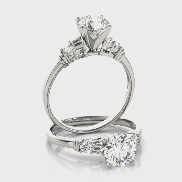 Baguette Accent Engagement Ring (50298-E) — ring spin