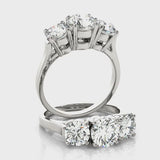 Round Three Stone Engagement Ring (81073) — ring spin