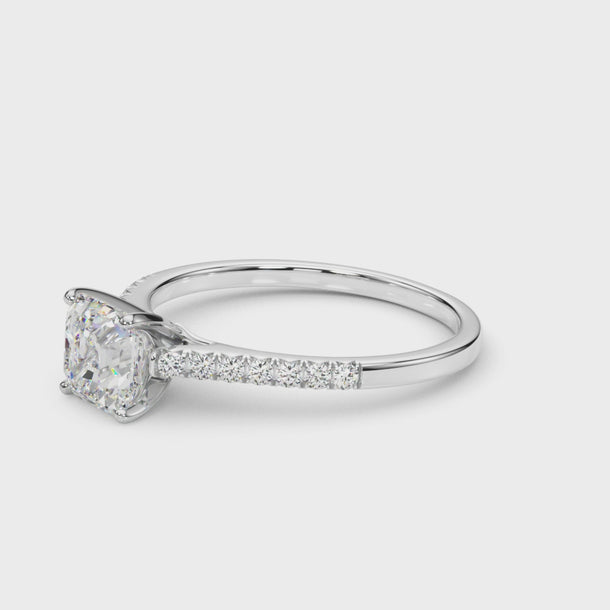 Single-Row Prong-Set Engagement Ring — ring spin