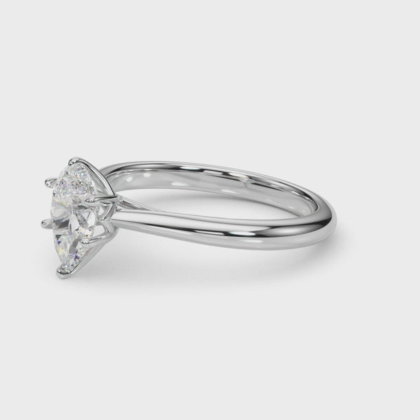 Solitaire 11.8x7.5 Pear Shape Engagement Ring (85331) — ring spin