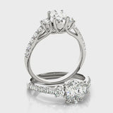 Three-Stone Engagement Ring (Oval Center) — ring spin