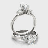 Trillion Three Stone Engagement Ring (81785) — ring spin