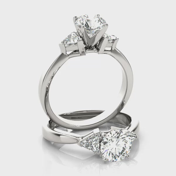 Trillion Three Stone Engagement Ring (81785) — ring spin