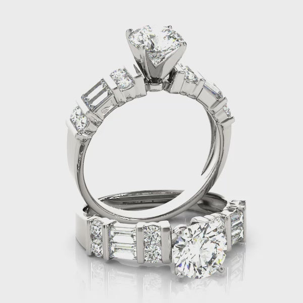 Baguette Accent Engagement Ring (50189-E) — ring spin