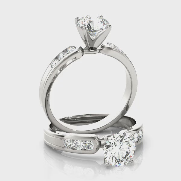 Single-Row Channel-Set Engagement Ring — ring spin