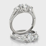 Round Three Stone Engagement Ring (50477-E) — ring spin