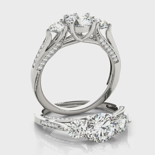 Round Three Stone Engagement Ring (50477-E) — ring spin