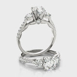 Three-Stone Engagement Ring (Round Center) — ring spin