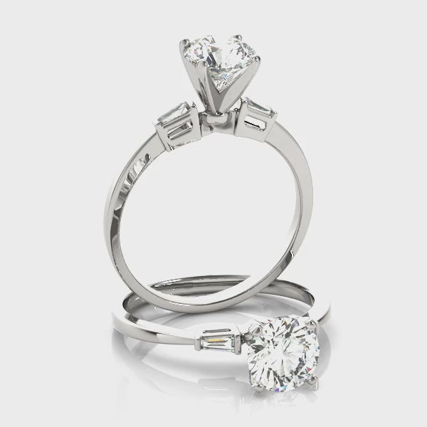Baguette Three Stone Engagement Ring (50229-E) — ring spin