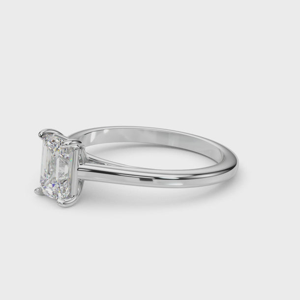 Solitaire Emerald Cut Engagement Ring (85194) — ring spin