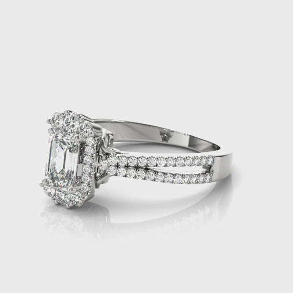 Emerald Cut Engagement Ring (85145) — ring spin
