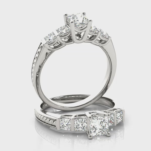 Baguette Accent Engagement Ring (50268-E) — ring spin