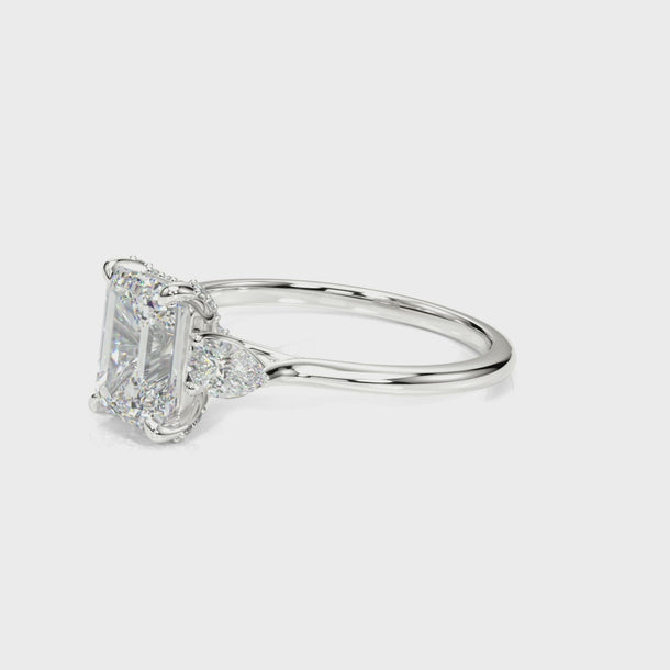 Emerald Cut Center Engagement Ring (85279) — ring spin