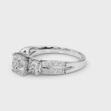Three-Stone Engagement Ring (Round Center) — ring spin