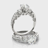 Round Three Stone Engagement Ring (50620-E) — ring spin