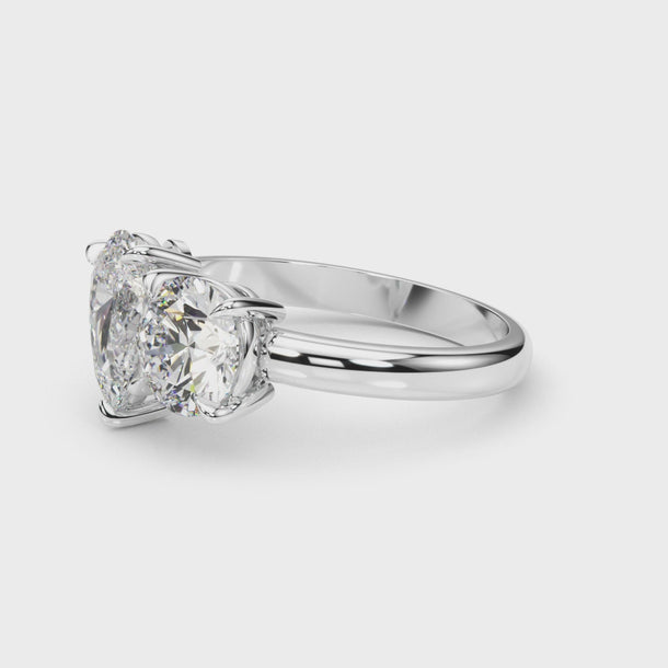 Round & Pear Shape Engagement Ring (85364) — ring spin