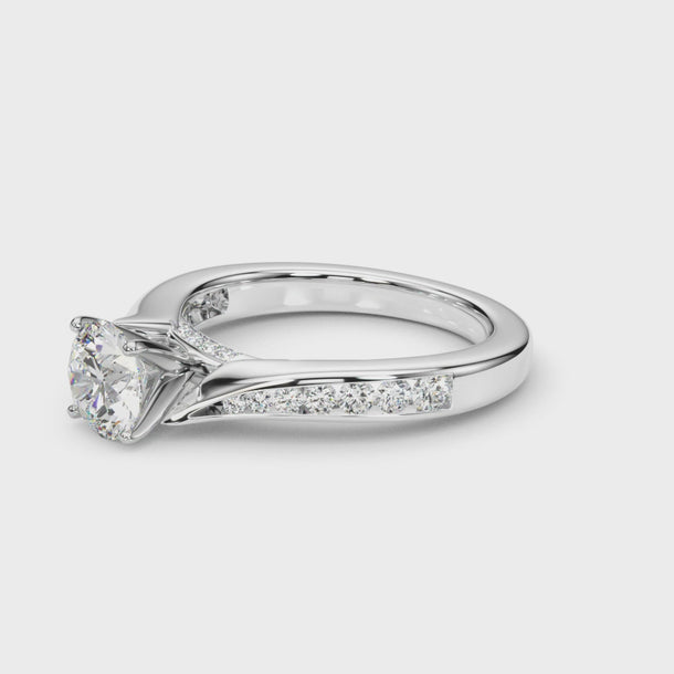 Single-Row Prong-Set Engagement Ring — ring spin