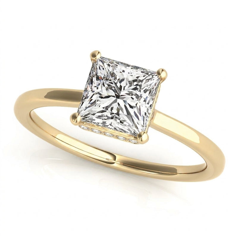 Princess Cut Engagement Ring — Yellow Gold