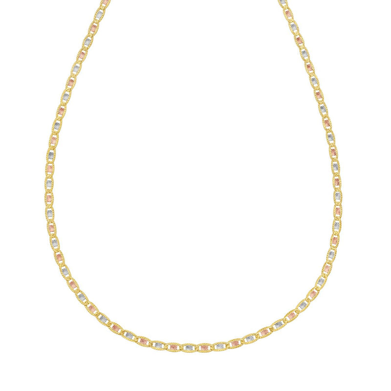 14K Gold 2.5mm Pave Valentino Chain
