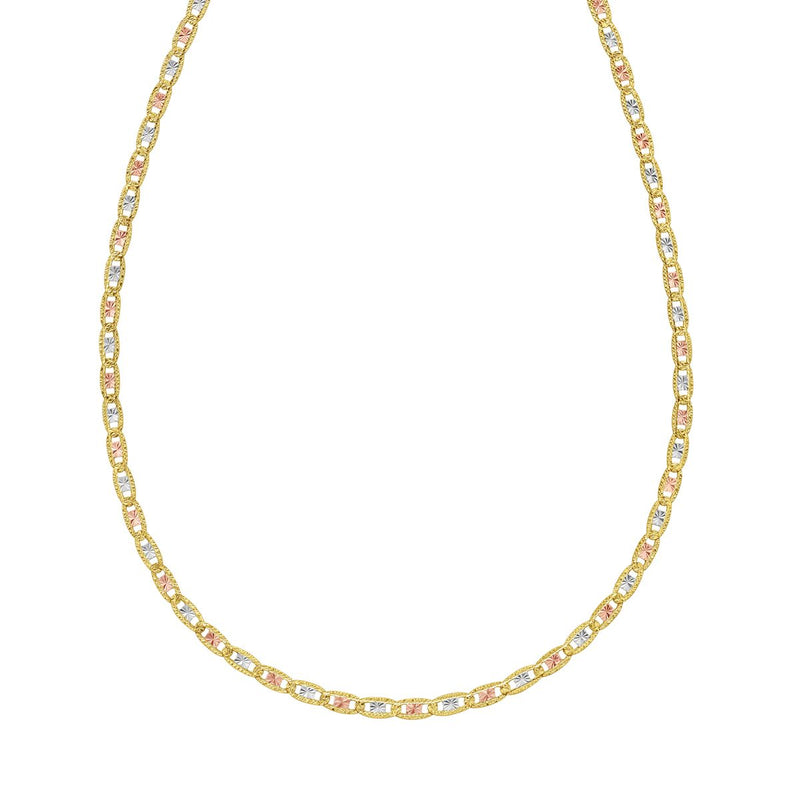 14K Gold 3mm Pave Valentino Chain
