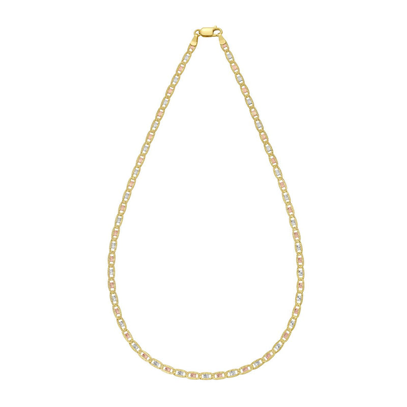 14K Gold 3.5mm Pave Valentino Chain