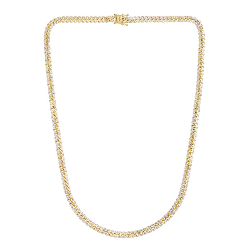 14K 5mm Pave Classic Miami Cuban Chain